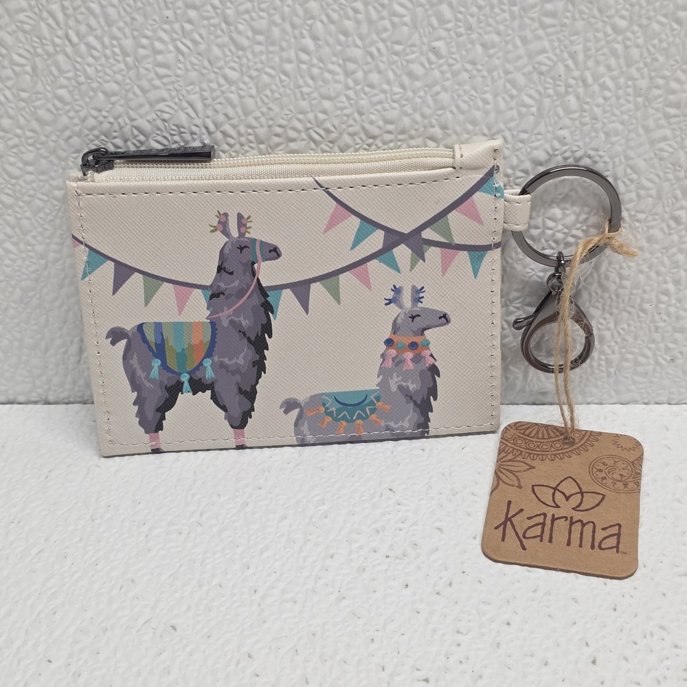 Karma Zip ID Card Llama Wallet 4.5" x 3"